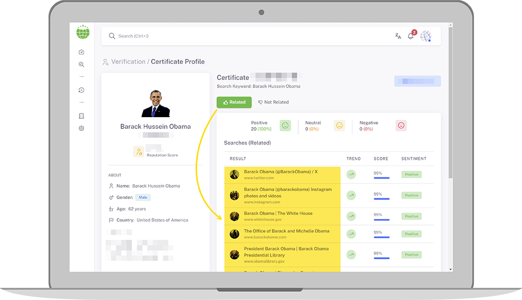 Digital Reputation Certificate Profile